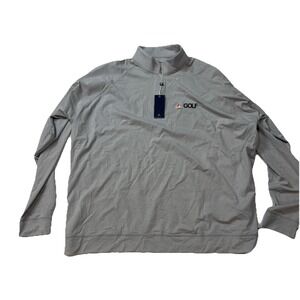 Hol & Bourne Golf Men's 2 XL 1/4-Zip Pullover Quarter-Zip Light Grey Heather New